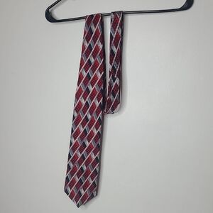 Piattelli Red and Black Geometric Tie 100% Silk